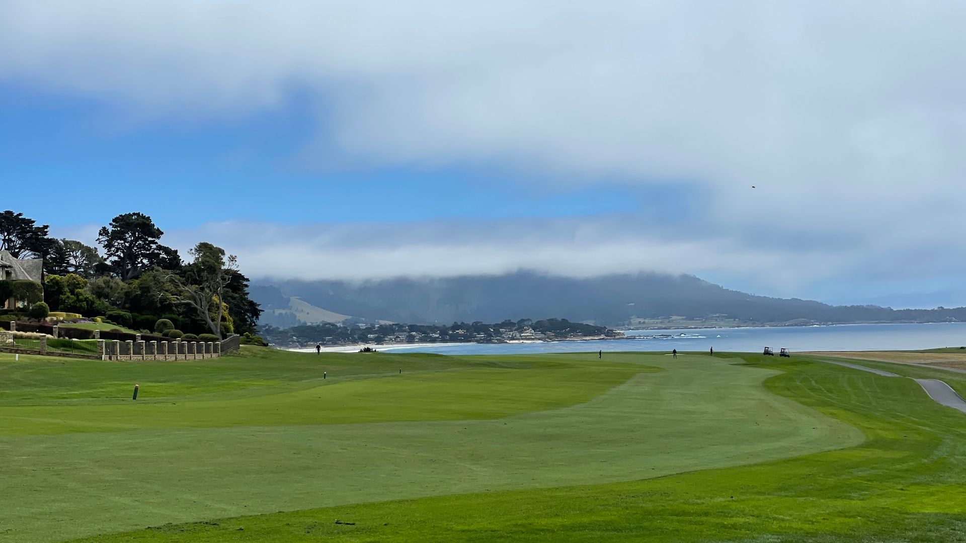 Professional golf course aerial view