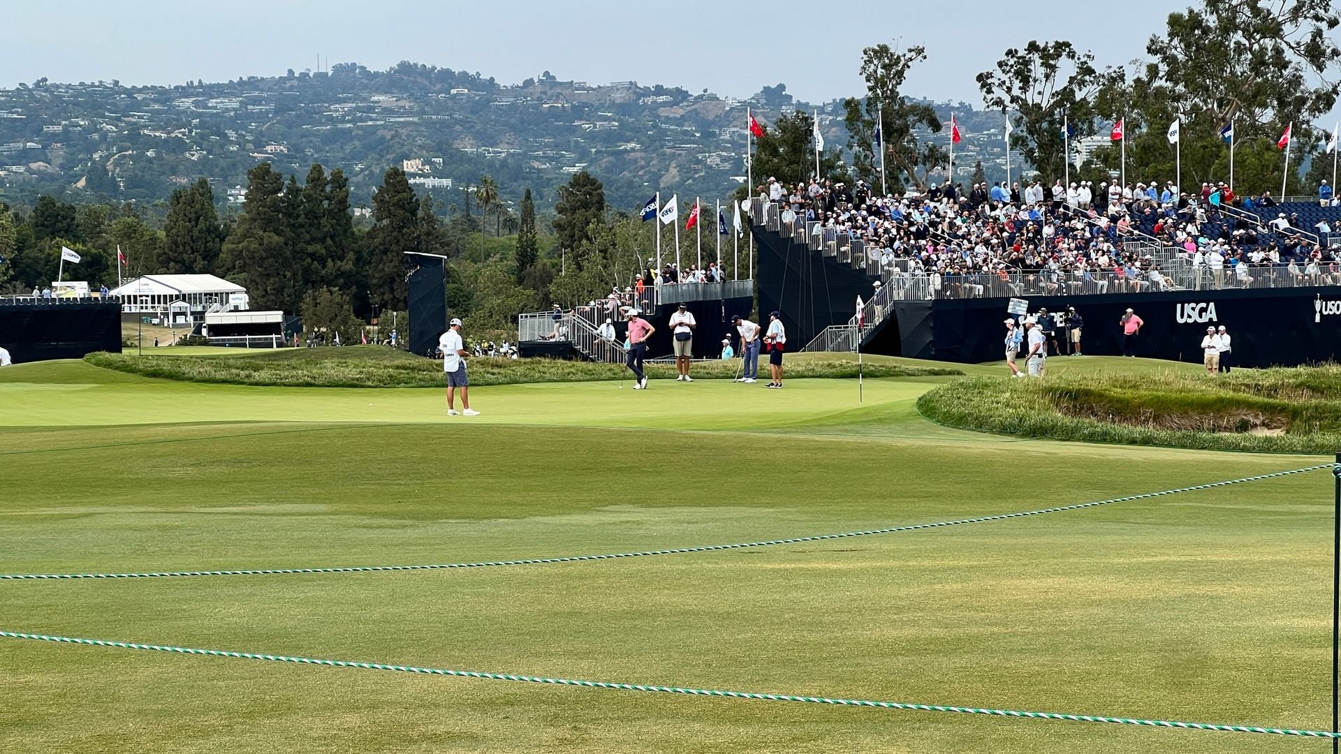 Professional golf tournament in action